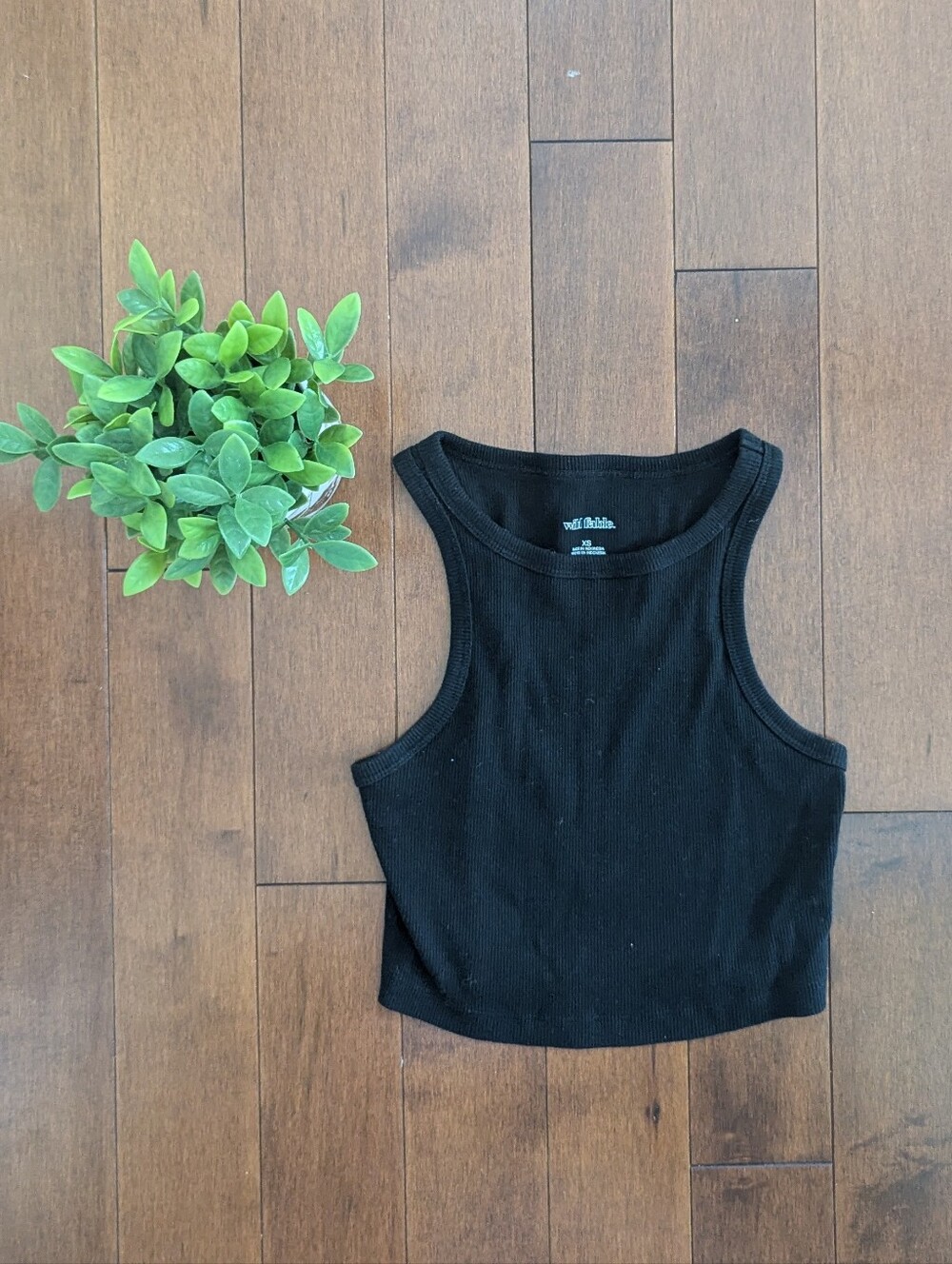 4/$25 WILD FABLE BLACK RIBBED CROP TOP